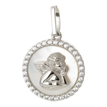 Přívěsek Stříbrný přívěšek andílek se zirkony STRZ0975F