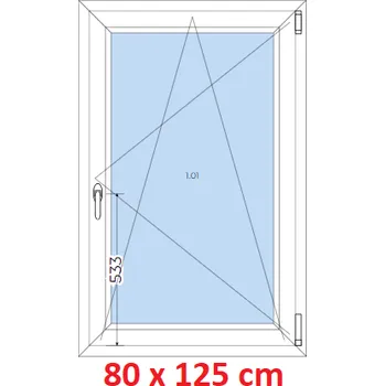 Okno Soft Plastové okno 80x125 cm, otevíravé a sklopné