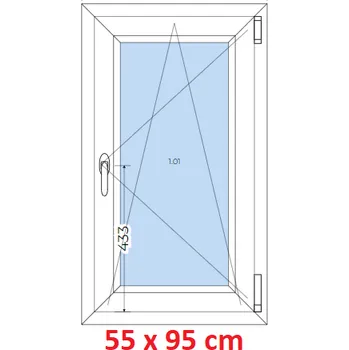 Okno Soft Plastové okno 55x95 cm, otevíravé a sklopné