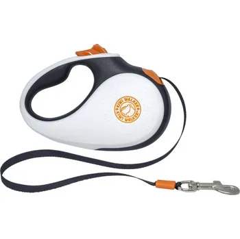 Vodítko pro psa Vodítko samonavíjecí 25kg/5m černobílo/oranžová Kiwi