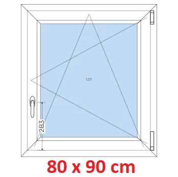 Okno Soft Plastové okno 80x90 cm, otevíravé a sklopné