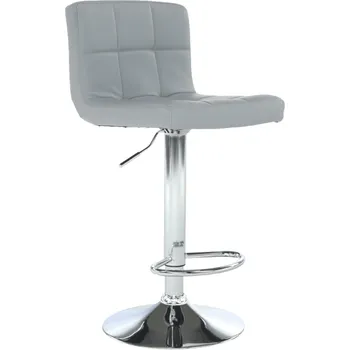Barová židle Tempo Kondela Barová židle, ekokůže šedá / chrom, KANDY NEW