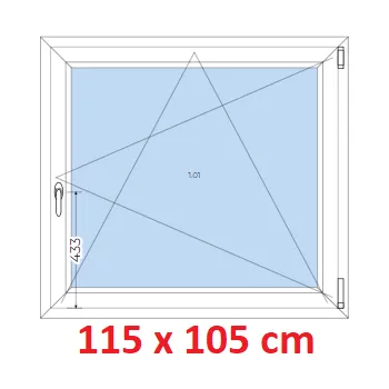 Okno Soft Plastové okno 115x105 cm, otevíravé a sklopné