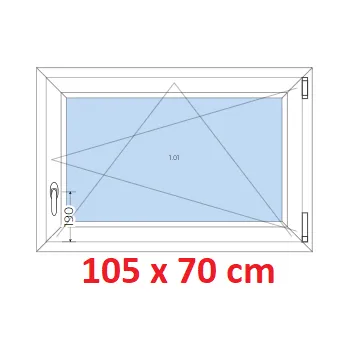 Okno Soft Plastové okno 105x70 cm, otevíravé a sklopné