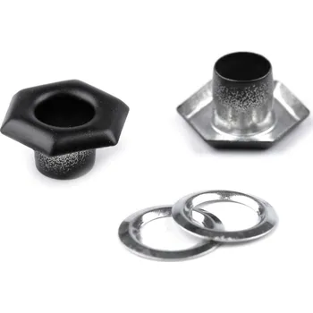 Průchodka s podložkou vnitřní Ø5 mm / vnější Ø10,5 mm šestiúhelník, barva 2 černá