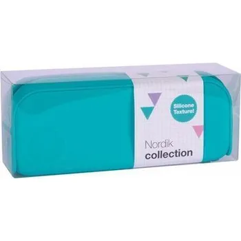 Penál Penál "Nordic", tyrkysová modrá, se zipem, silikon, APLI 18415