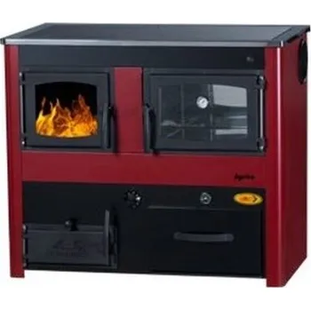 Sporák na tuhá paliva ABC PROIZVOD CONCEPT 2 MAX THERMO HYDRO L sporák na tuhá paliva 18,7kW, s výměníkem a troubou, pravý, červená