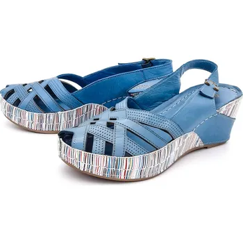Dámské sandále Dámské kožené sandále 46C0519 ARTIKER modré Barva: Modrá, Velikost: 39