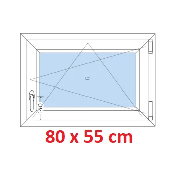 Okno Soft Plastové okno 80x55 cm, otevíravé a sklopné