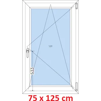 Okno Soft Plastové okno 75x125 cm, otevíravé a sklopné