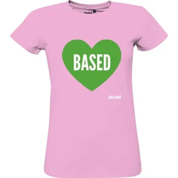 Dámské tričko Tričko s potiskem 100% bio tričko Based – růžová, dámské dámské