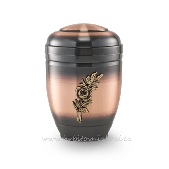 Smuteční dekorace Urna měděná s květinou