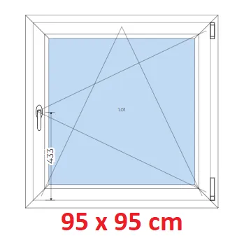 Okno Soft Plastové okno 95x95 cm, otevíravé a sklopné