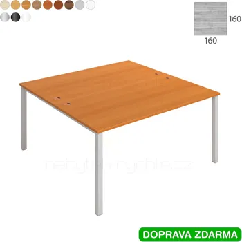 Psací stůl USD 1600 Hobis UNI - Stůl pracovní zdvojený 160 x 160
