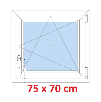 Okno Soft Plastové okno 75x70 cm, otevíravé a sklopné
