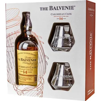 Likér Balvenie Carribean Cask 14 Years Old + 2 sklenice 0,7 l 43 %