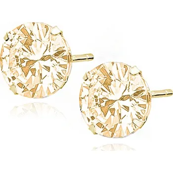 Náušnice Olivie Stříbrné náušnice 10mm CHAMPAGNE 7552 Ag 925; ≤3,1 g.