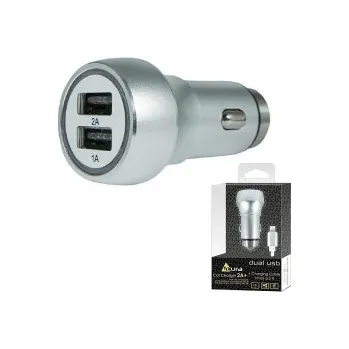 Měnič napětí Nabíječka do auta se dvěma USB výstupy a Lightning kabel