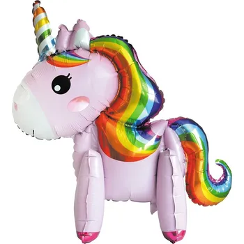 Fóliový balónek Jednorožec, 65 cm, růžový, stojící