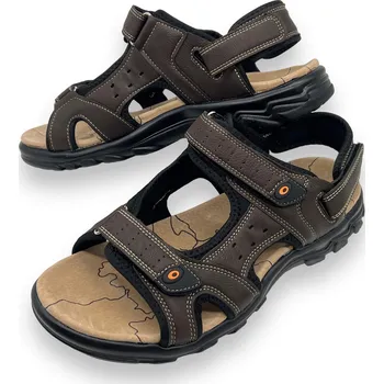 Pánské sandále Koka Pánské hnědé nadměrné sandály Barva: Hnědá, Velikost: 46