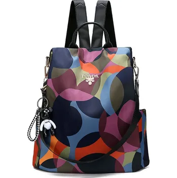 Kabelka Dámský batoh s přídatným uchem a veselým přívěskem Barva: tmavě pestrobarevný (2-Colorful)