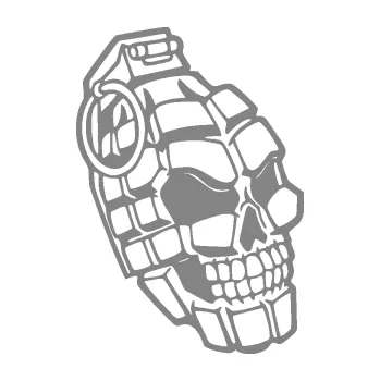 Samolepicí dekorace na vozidlo Lebka 055 pravá granát (17 - šedá) SAMOLEPKA NA AUTO, NÁLEPKA, FÓLIE, POLEP, TUNING, VLASTNÍ TEXT, TISK, AUTOSAMOLEPKY.cz, POLEPY, OBRÁZEK, LOGO, 3D STICKERS