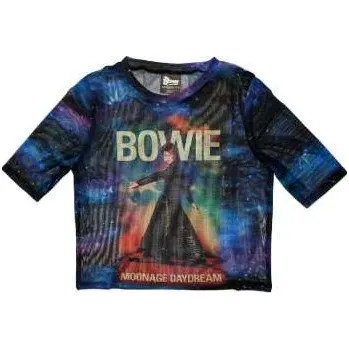 Merch David Bowie: David Bowie Ladies Crop Top: Moonage 11 Fade (mesh) (x-small) XS