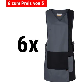 Gastro oděv G.Gastro (6 pieces) KARLOWSKY | Ladies' Tabard Tunic Marilies – Black – Size 2 – Easy‑Care Poly‑Cotton