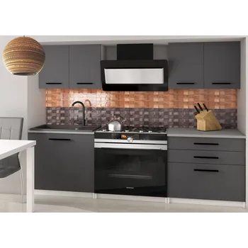 Kuchyňská linka Kuchyňská linka Belini 120 cm šedý mat s pracovní deskou Tiesto2 TOR TIESTO2/2/WT/SR/0/B1