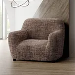 decoDoma napínací potah na křeslo bielastický VITTORIA hnědá křeslo (š. 60 - 110 cm)