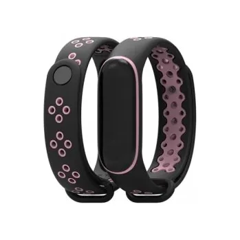 Příslušenství k chytrým hodinkám Náramek pro Xiaomi Mi Band 4 a Xiaomi Mi Band 3, černo-růžový