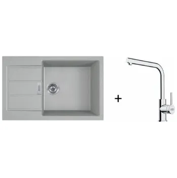 Granitový dřez Franke SET T116 - S2D 611-78 XL Šedá + FS 3230.031 + ZÁRUKA 5 LET ZDARMA