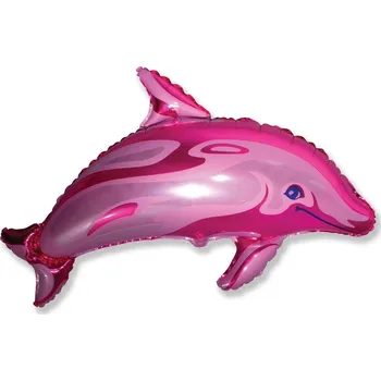 Fóliový balónek Delfín velký, růžový, 73x96cm (volný)