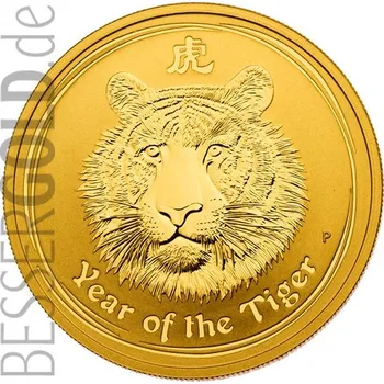 Zlatá mince 2 oz (trojské unce) ROK TYGRA Austrálie 2010