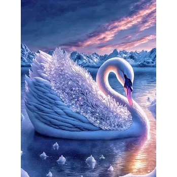 Diamantové malování Diamantové malování - Labuť na ledovém jezeře č. 1040
