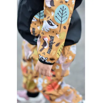 Dívčí kalhoty Yháček Zimní softshellové kalhoty Yháček, lesní zvířátka okr Velikost: 104