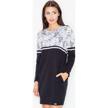 Dámské šaty Figl Dámské mini šaty Carnwene M510 černo-bílá M