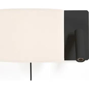 Luxcambra Klasická nástěnná lampička na čtení Rum Reader Horizontal Barva stínítka: Bílá, Barva svítidla: Černá 2408
