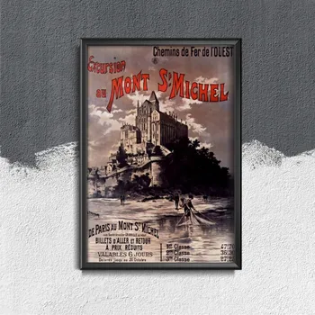Plakát Retro plakát Retro plakát Mont st michel france