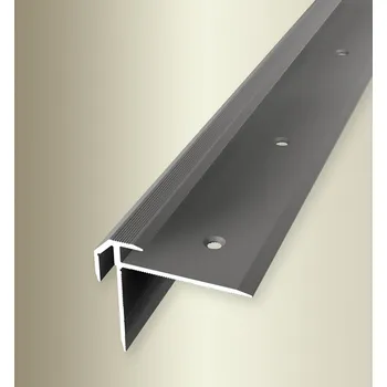 Podlahová lišta Küberit 835 - Schodová hrana zásuvná 5 - 5,5 mm, šroubovací Barva dekoru: imit. nerezi F2, Délka lišty: 250 cm