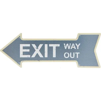 Plechová cedule Nástěnná cedule Exit – 46x1x15 cm