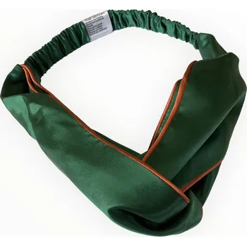 Čelenka Hedvábná čelenka do vlasů s barevným lemováním, WHITE ORCHID Barva hedvábí: Smaragdová