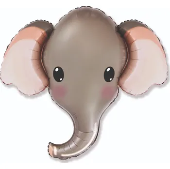 Fóliový balónek Sloník, šedý, 81x99cm (volný)