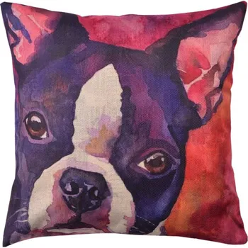 Dekorativní polštářek Povlak na polštář s motivem francouzského buldočka Psi – 43x43 cm