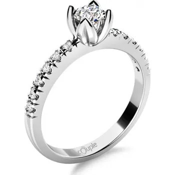 Prsten Couple, Zásnubní prsten Romantico Eliana, bílé zlato se zirkony, vel.: 54, ø17,2 mm, 6864271-0-54-1