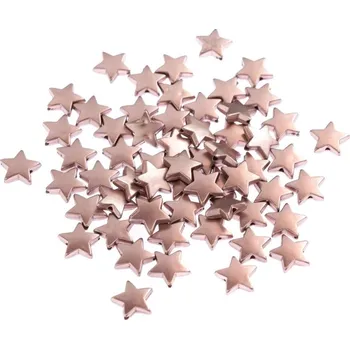 Dětské navlékací korálky DP Craft Korálky hvězdičky1,5cm 60ks růžově zlaté