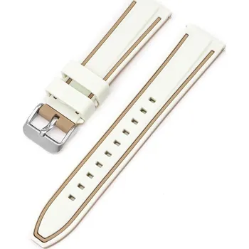 Příslušenství k chytrým hodinkám eses Silikonový řemínek dvoubarevný proužek - Smetanovo béžový, 22 mm