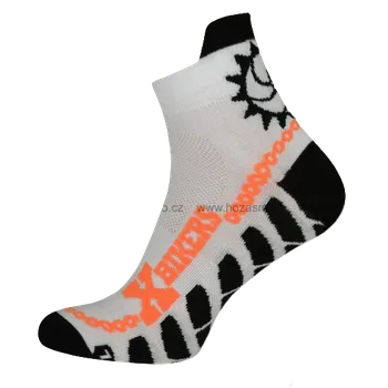 Pánské ponožky Hoza Kotníkové funkční sportovní ponožky X-Bikers H3023 bílá/oranžová vel. 39-42