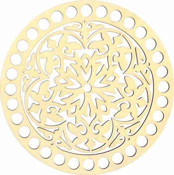 Pro Háčkování Víko na košík kruh Ø 15 cm bříza, ornament 2. jakost
