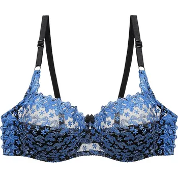 Podprsenka Krásná krajková podprsenka s kosticemi ve vel. 75 - 100 C,D Barva: modrá, Velikost: 100C